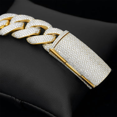 14k Yellow Gold Diamond Cuban Chain 94 Ctw